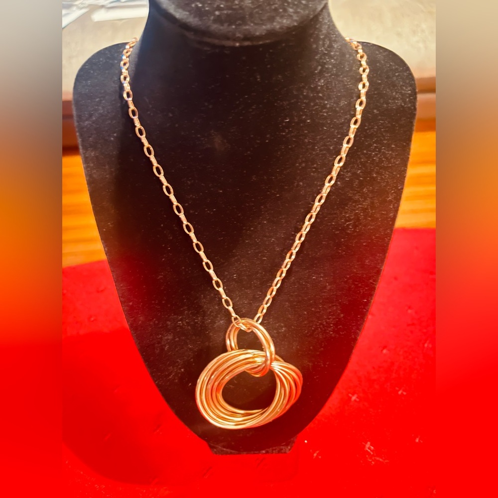 Vintage bronze Milor Italy rings pendant necklace
